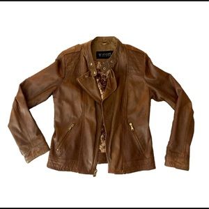 Guess brown leather jacket